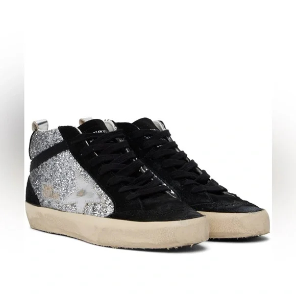Golden Goose Black and silver Mid Star sneakers - Picture 1 of 15